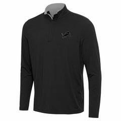 Detroit Lions Antigua Content Quarter-Zip Pullover Top Black