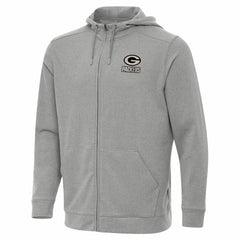 Green Bay Packers Antigua Effortless Full-Zip Hoodie Jacket Heather Gray