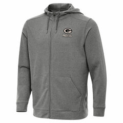 Green Bay Packers Antigua Effortless Full-Zip Hoodie Jacket Heather Black