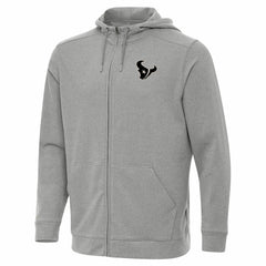Houston Texans Antigua Effortless Full-Zip Hoodie Jacket Heather Gray