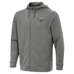 Jacksonville Jaguars Antigua Effortless Full-Zip Hoodie Jacket Heather Black