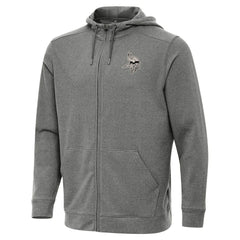 Minnesota Vikings Antigua Effortless Full-Zip Hoodie Jacket Heather Black