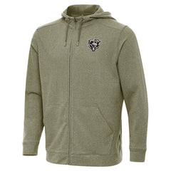 Chicago Bears Antigua Effortless Full-Zip Hoodie Jacket Olive