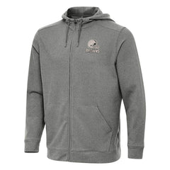 Cleveland Browns Antigua Effortless Full-Zip Hoodie Jacket Heather Black