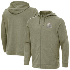 Cleveland Browns Antigua Effortless Full-Zip Hoodie Jacket Olive