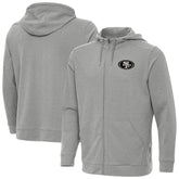 San Francisco 49ers Antigua Effortless Full-Zip Hoodie Jacket Heather Gray