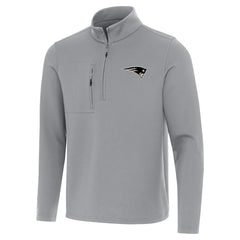 New England Patriots Antigua Insider Quarter-Zip Jacket Gray