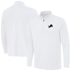 Detroit Lions Antigua Reprocess Quarter-Zip Top White