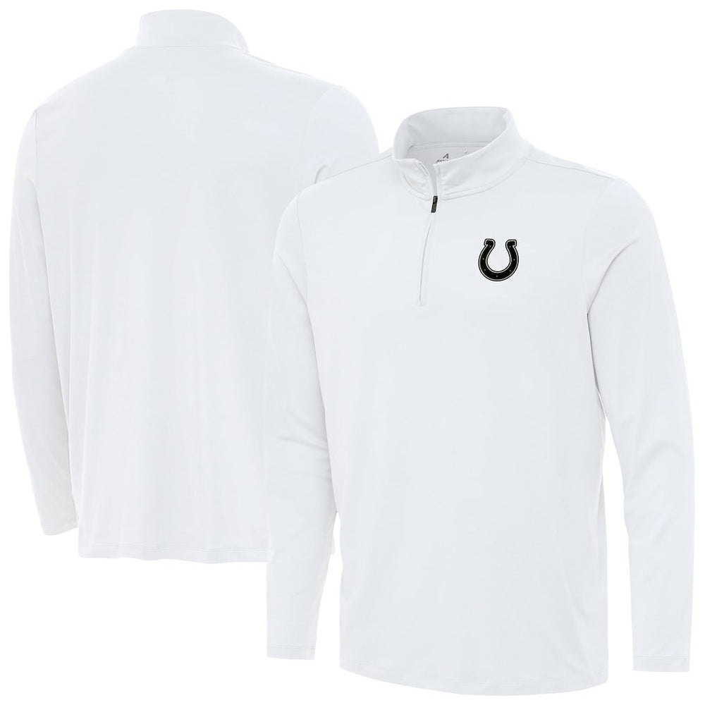 Indianapolis Colts Antigua Reprocess Quarter-Zip Top White