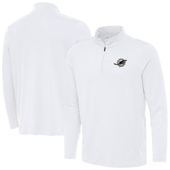 Miami Dolphins Antigua Reprocess Quarter-Zip Top White