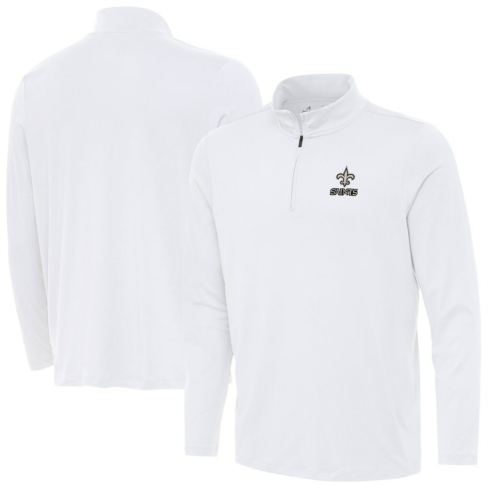 New Orleans Saints Antigua Reprocess Quarter-Zip Top White