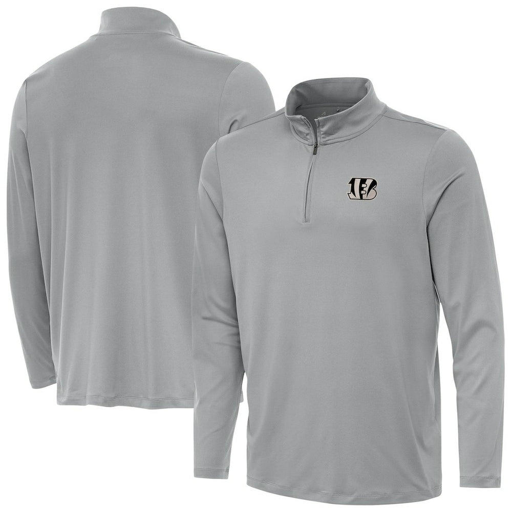 Cincinnati Bengals Antigua Reprocess Quarter-Zip Top Gray