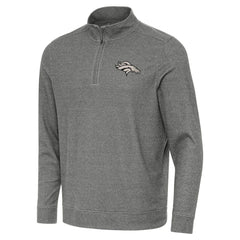 Denver Broncos Antigua Subtle Quarter-Zip Top Heather Black