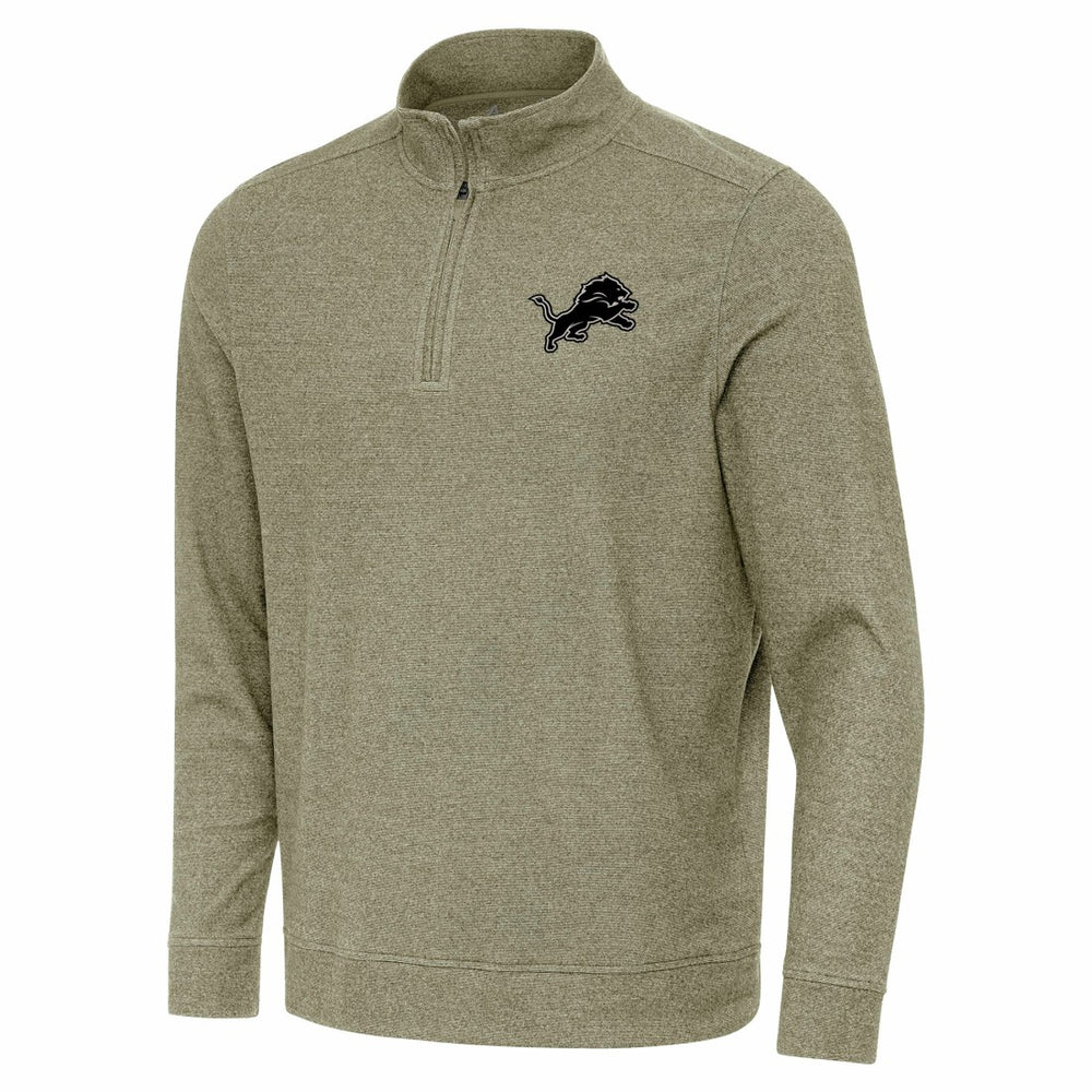 Detroit Lions Antigua Subtle Quarter-Zip Top Heather Olive