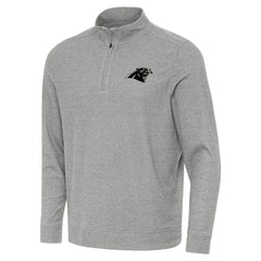 Carolina Panthers Antigua Subtle Quarter-Zip Top Heather Gray