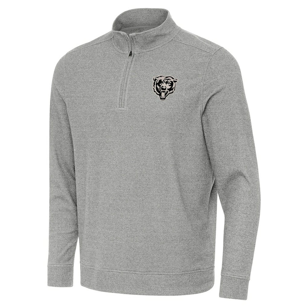 Chicago Bears Antigua Subtle Quarter-Zip Top Heather Gray