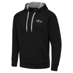 Baltimore Ravens Antigua Brushed Carbon Victory Pullover Hoodie Black