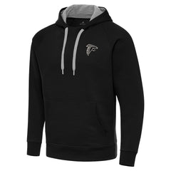 Atlanta Falcons Antigua Brushed Carbon Victory Pullover Hoodie Black