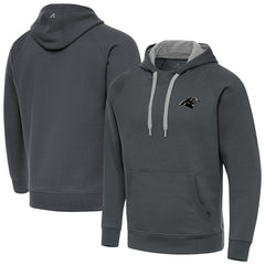 Carolina Panthers Antigua Brushed Carbon Victory Pullover Hoodie Charcoal