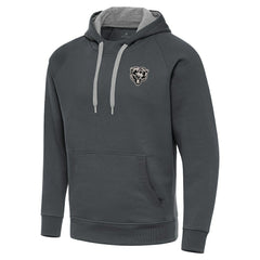 Chicago Bears Antigua Brushed Carbon Victory Pullover Hoodie Charcoal