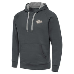 Kansas City Chiefs Antigua Brushed Carbon Victory Pullover Hoodie Charcoal