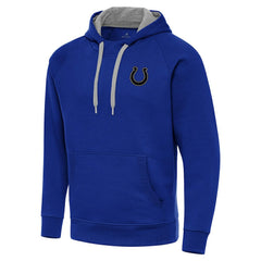 Indianapolis Colts Antigua Brushed Carbon Victory Pullover Hoodie Royal