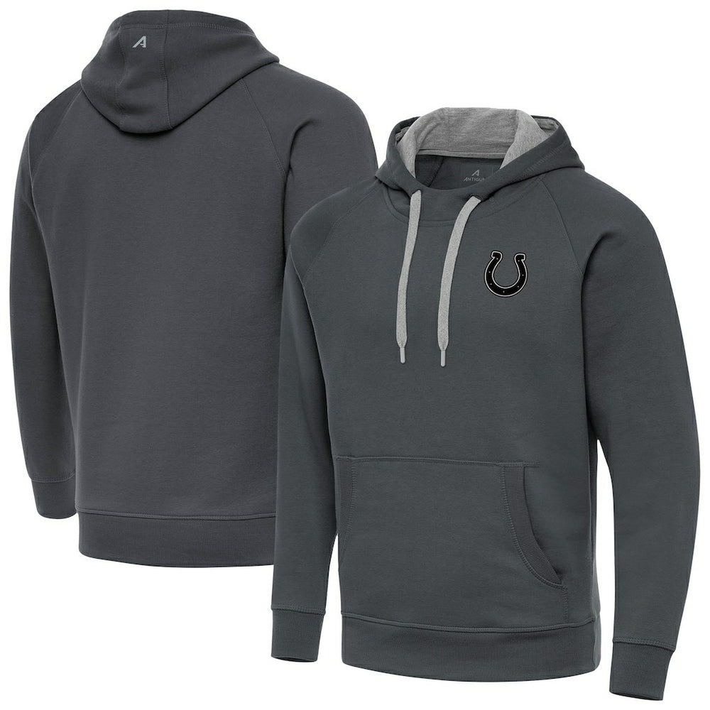 Indianapolis Colts Antigua Brushed Carbon Victory Pullover Hoodie Charcoal