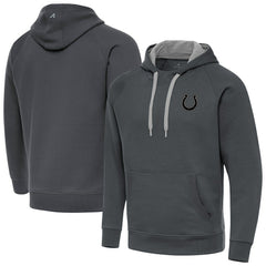Indianapolis Colts Antigua Brushed Carbon Victory Pullover Hoodie Charcoal