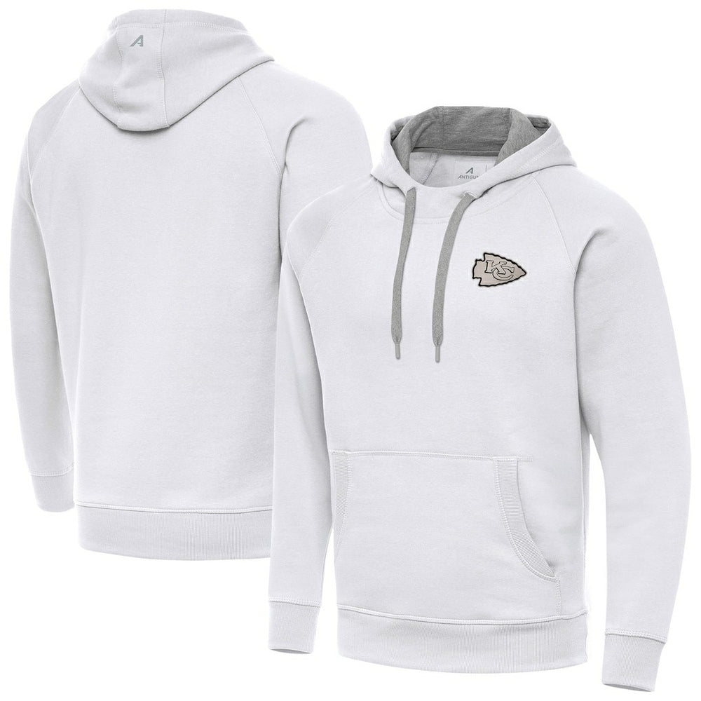 Kansas City Chiefs Antigua Brushed Carbon Victory Pullover Hoodie White