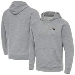 New York Jets Antigua Brushed Carbon Victory Pullover Hoodie Heather Gray