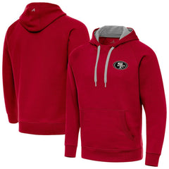 San Francisco 49ers Antigua Brushed Carbon Victory Pullover Hoodie Scarlet