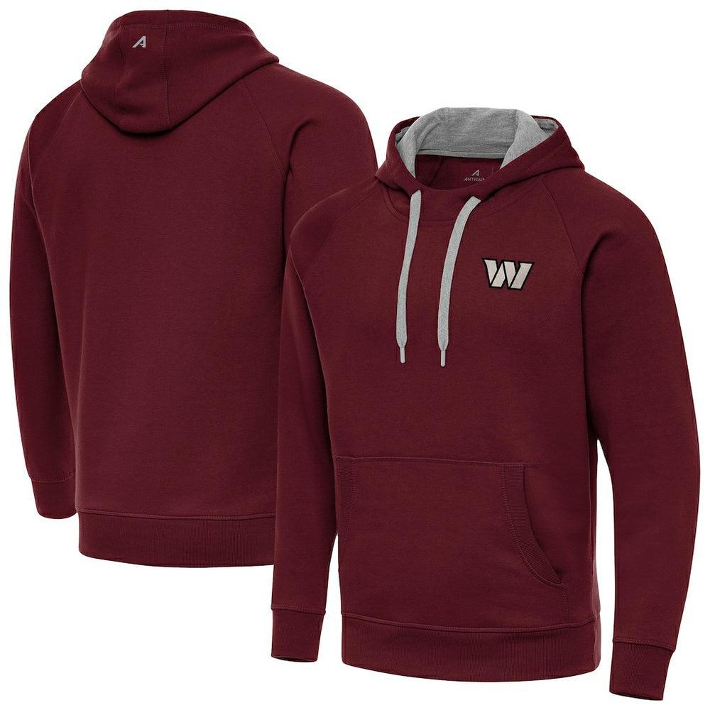 Washington Commanders Antigua Brushed Carbon Victory Pullover Hoodie Burgundy