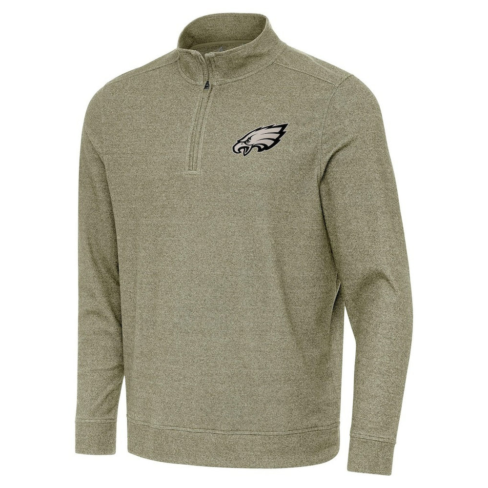 Philadelphia Eagles Antigua Subtle Quarter-Zip Sweatshirt Olive