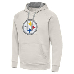 Pittsburgh Steelers Antigua Victory Raglan Pullover Hoodie Cream