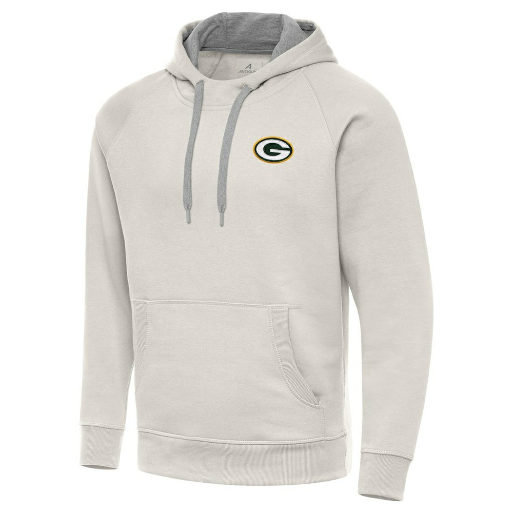Green Bay Packers Antigua Victory Raglan Pullover Hoodie Cream
