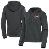 Montreal Canadiens Antigua Women's Contemporary Quarter-Zip Hoodie - Pewter - NHL 202370538
