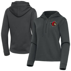 Ottawa Senators Antigua Women's Contemporary Quarter-Zip Hoodie - Pewter - NHL 202370575