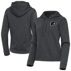 Philadelphia Flyers Antigua Women's Contemporary Quarter-Zip Hoodie - Pewter - NHL 202370589