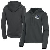 Vancouver Canucks Antigua Women's Contemporary Quarter-Zip Hoodie - Pewter - NHL 202370615