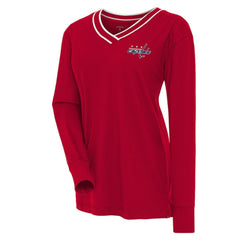 Washington Capitals Antigua Women's Symbolic V-Neck Long Sleeve T-Shirt - Red - NHL 202370708