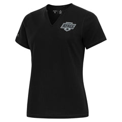 Los Angeles Kings Antigua Traveler Rib V-Neck T-Shirt - Black - NHL 202370827