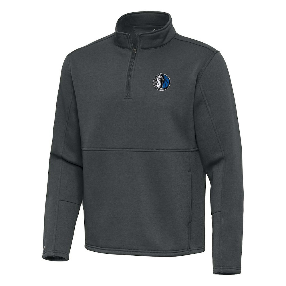 Dallas Mavericks Antigua Twist Quarter-Zip Pullover Top - Pewter