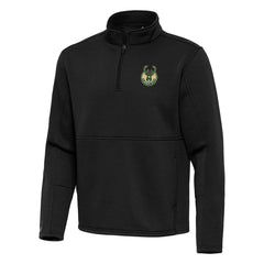 Milwaukee Bucks Antigua Twist Quarter-Zip Pullover Top - Black
