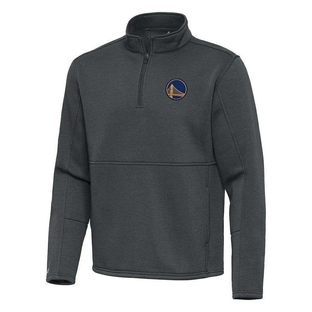 Golden State Warriors Antigua Twist Quarter-Zip Pullover Top - Pewter
