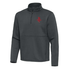Houston Rockets Antigua Twist Quarter-Zip Pullover Top - Pewter