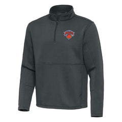 New York Knicks Antigua Twist Quarter-Zip Pullover Top - Pewter