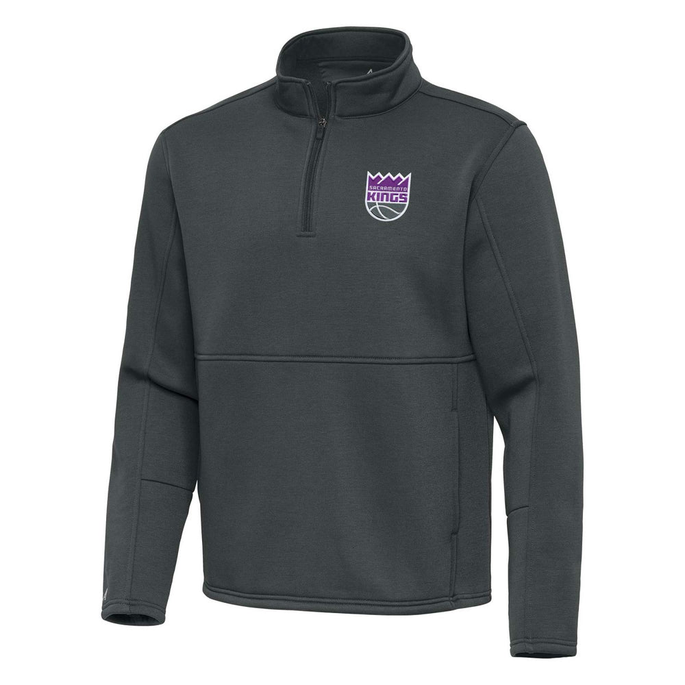 Sacramento Kings Antigua Twist Quarter-Zip Pullover Top - Pewter