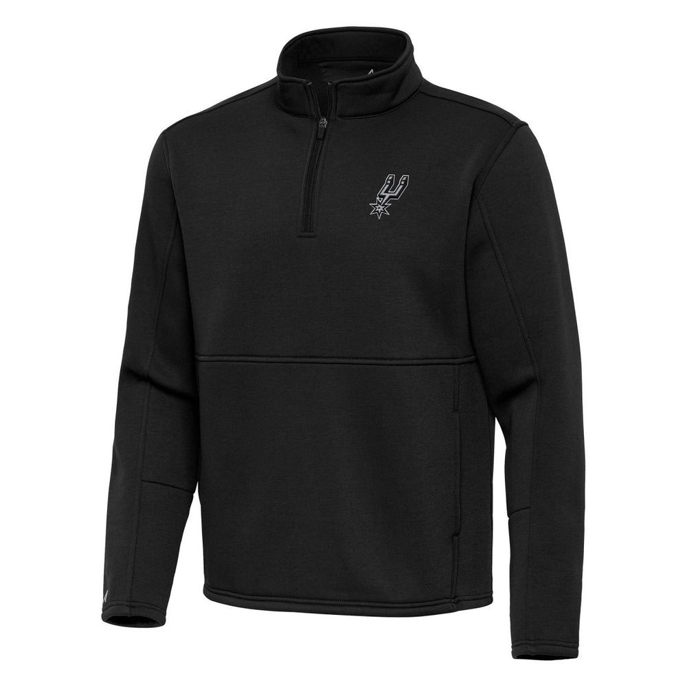 San Antonio Spurs Antigua Twist Quarter-Zip Pullover Top - Black