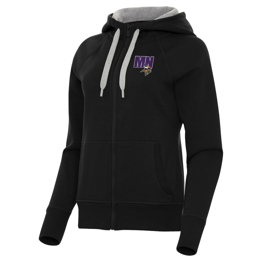 Minnesota Vikings Antigua Women's Victory Full-Zip Hoodie Black