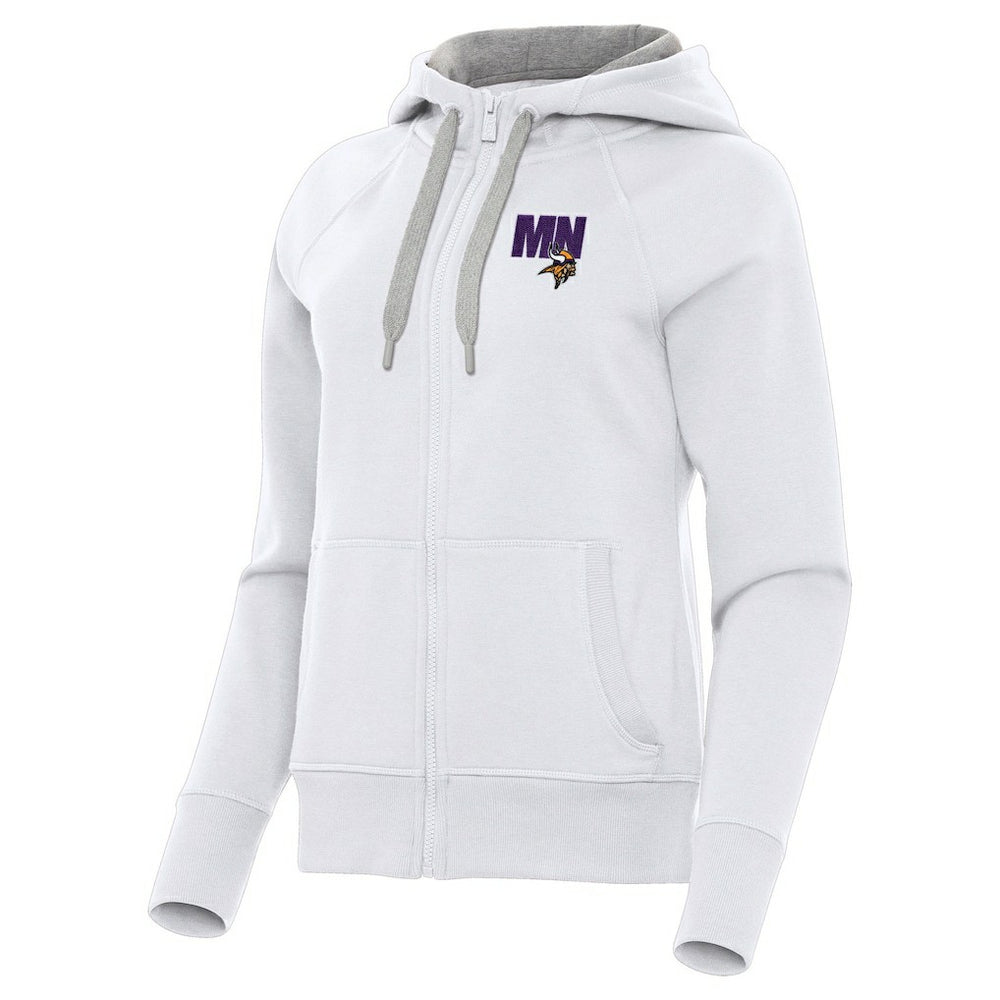 Minnesota Vikings Antigua Women's Victory Full-Zip Hoodie White
